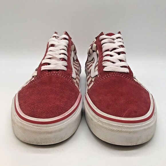Vans Old Skool Red Checkerboard Skate Shoes M 8.5 - W 11 Lace Up Low Top Sneaker - Picture 2 of 12